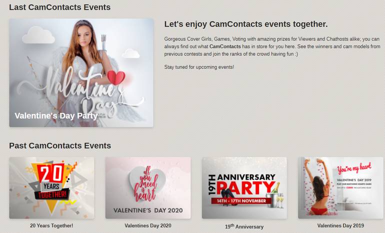 camcontacts  Special Events