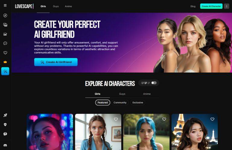 Lovescape main page