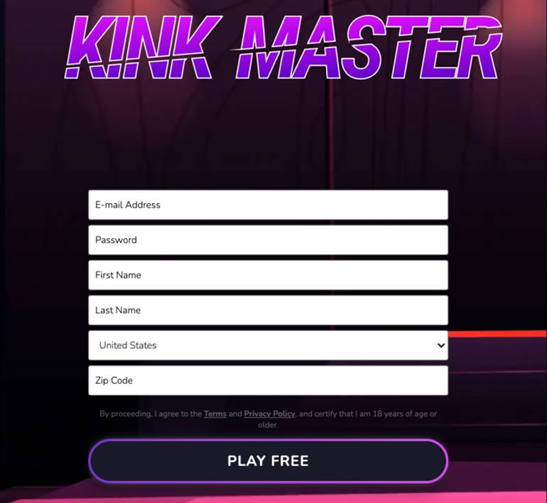 KinkMaster Sign up