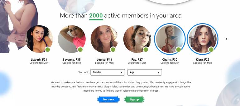 SexMessenger Community tab