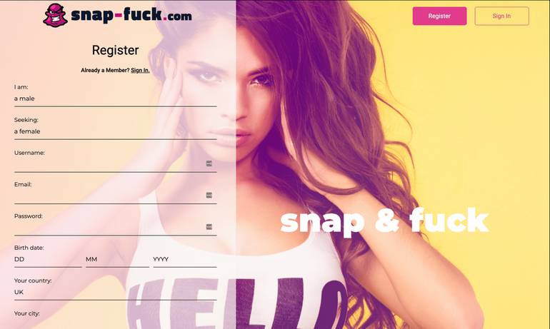 SnapFUck website