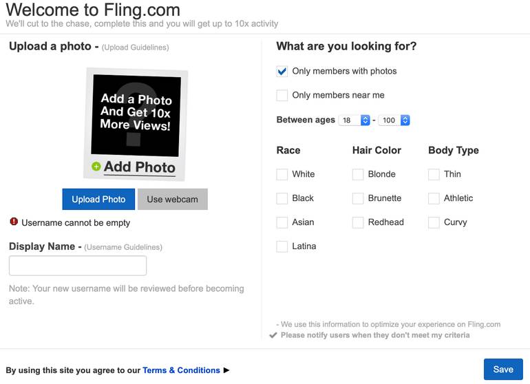 Fling registration