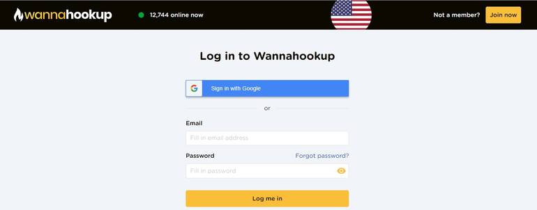 Screenshot Wannahookup Registration