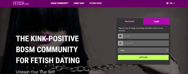 Screenshot Fetish.com Registration