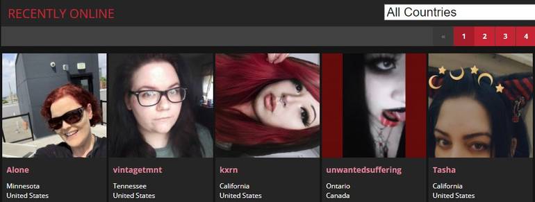 Screenshot AltScene Female Profiles