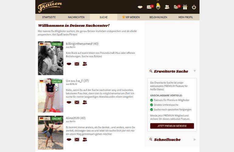 reifefrauen Suche