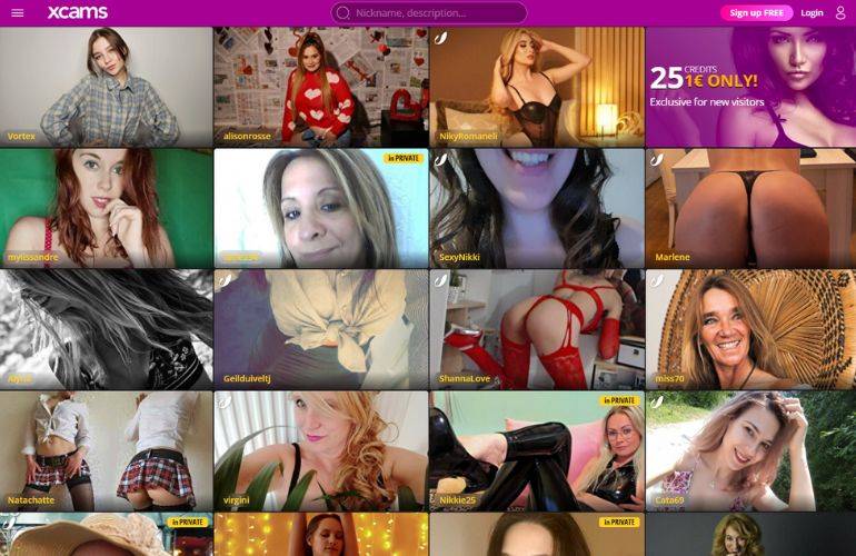 XCams main page