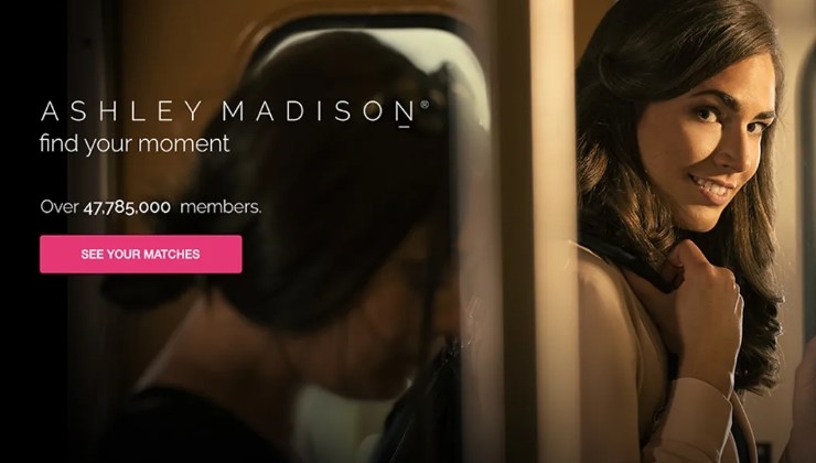 Screenshot Ashley Madison dating site