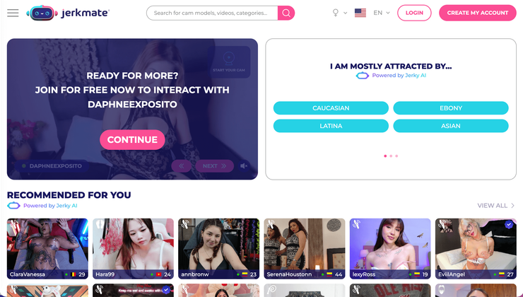 Screenshot Jerkmate Cam Models