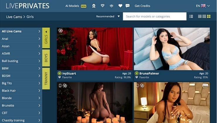 Screenshot LivePrivates Main Page